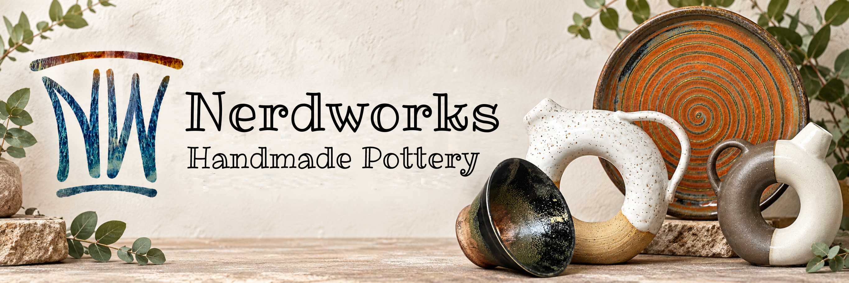 Nerdworks Handmade Pottery with handmade ceramic pieces